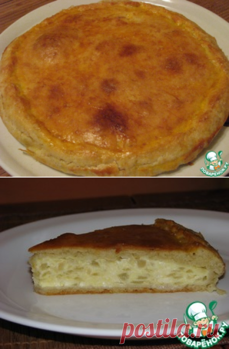 Сырный пирог с луком и плавленым сыром
