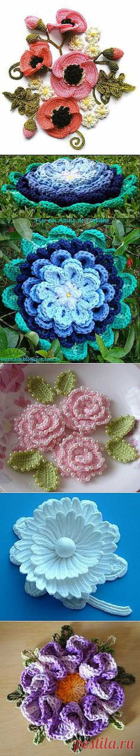Crochet Flower &amp; Leaves 2