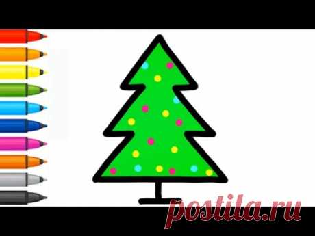 How to draw so cute christmas tree - Как нарисовать елку