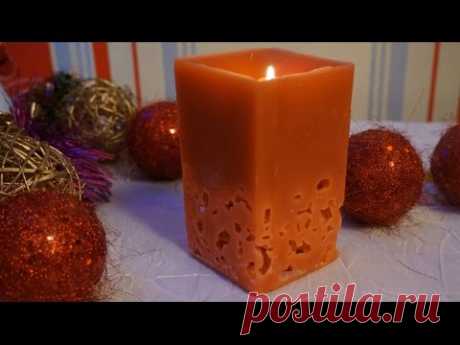 Ажурная свеча своими руками| DIY| Новогодние поделки/Wax candle |  Christmas crafts