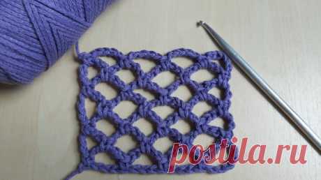 ​Французская сетка крючком мастер-класс. How to Crochet the Diamond Mesh Stitch tutorial