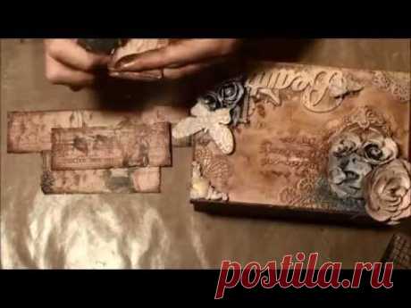 Mixed media altered box tutorial - YouTube