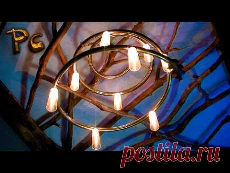How to make a chandelier. Люстра из трубы и стаканов.