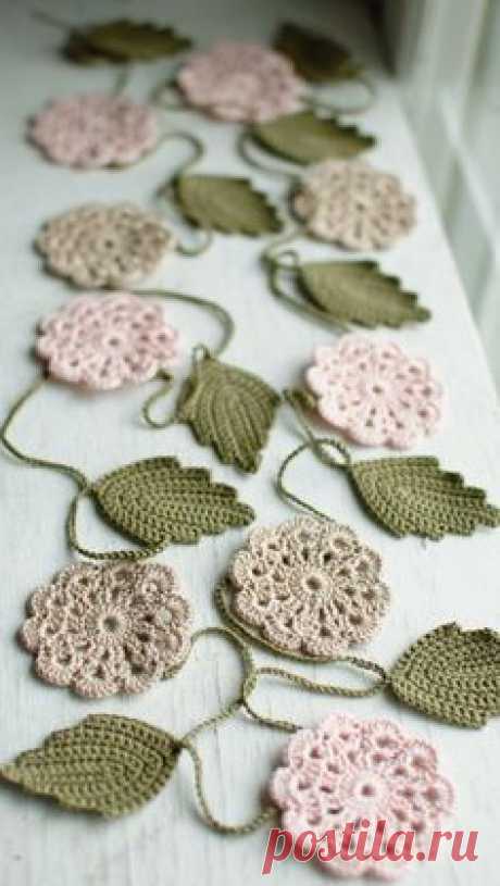 Wedding garland Christmas garland Crochet flower by…