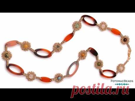 Linked Sunburst Necklace - DIY Jewelry Making Tutorial by PotomacBeads
