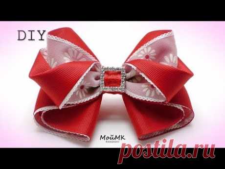 БАНТИКИ КАНЗАШИ ИЗ РЕПСОВОЙ ЛЕНТЫ, МК DIY RIBBON BOW TUTORIAL МОЙМК