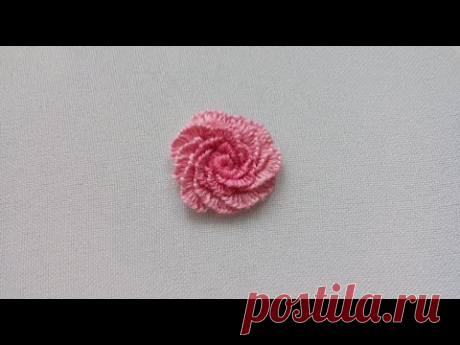 МК. Объемная вышивка. Роза. Способ 1. Volume embroidery Rose. Method 1.