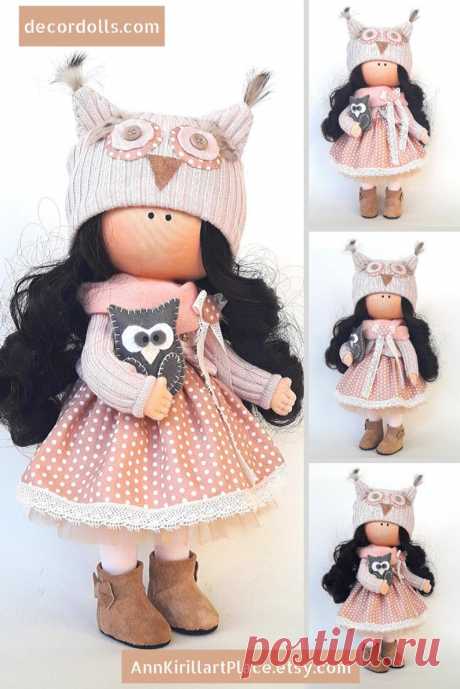 Owl Doll Handmade Tilda Cloth Doll Interior Decor Doll | Etsy