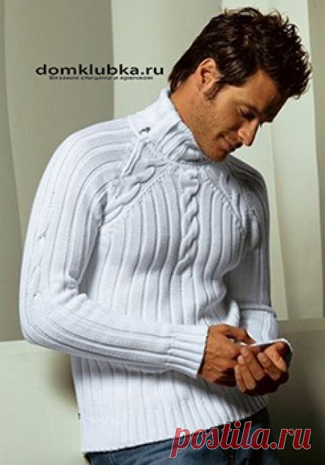 Вяжем стильный мужской пуловер спицами