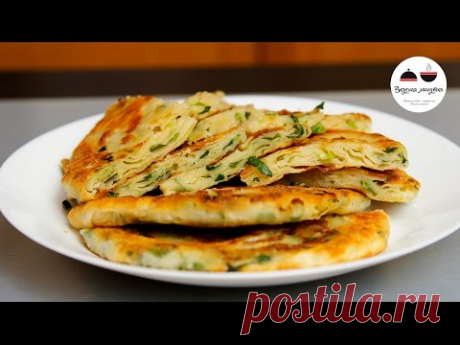 Хрустящие слоеные блинчики с зеленым луком Не откусите пальцы! Green Onion Pancakes