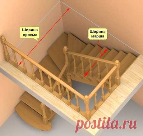 Лестница на второй этаж своими руками из дерева с поворотом на 90