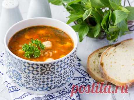 Томатный суп с фрикадельками и рисом — рецепт с фото пошагово