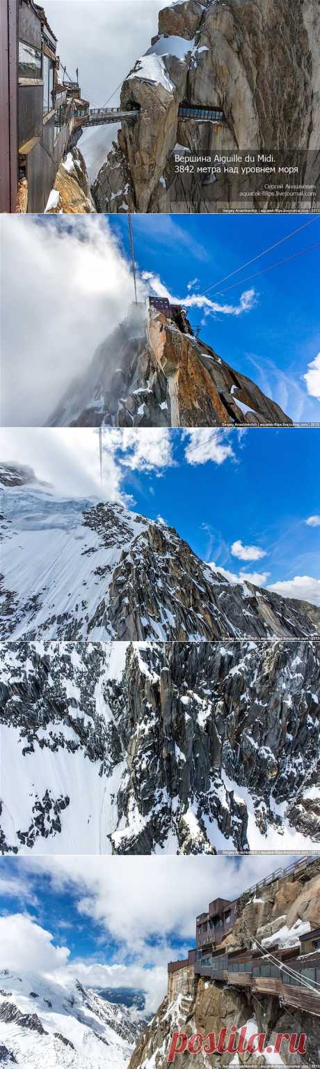 Горная вершина Aiguille Du Midi во Франции.