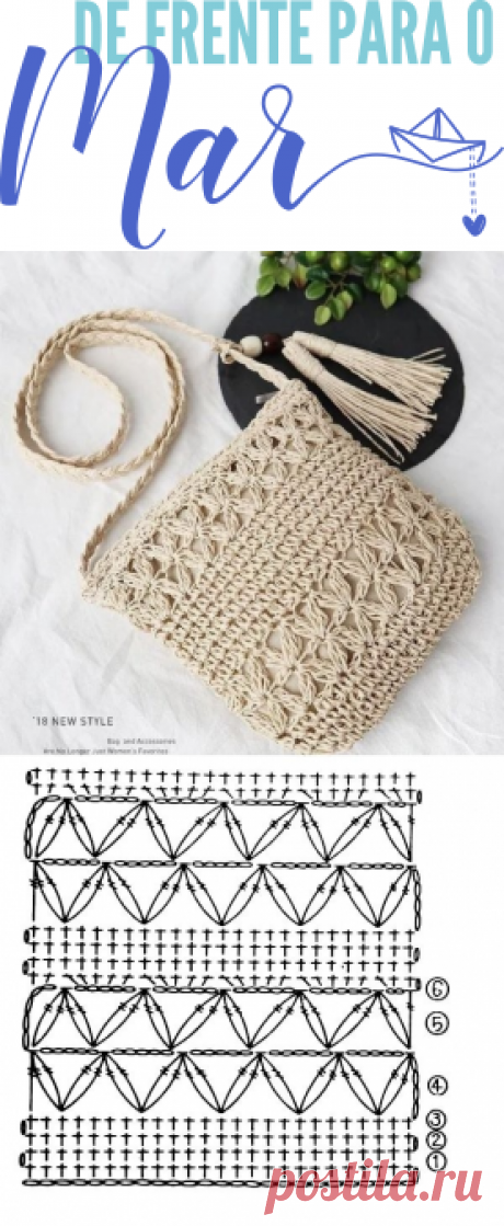 Bolsa pequena de crochê para todos os estilos &amp;#8902; De Frente Para O Mar