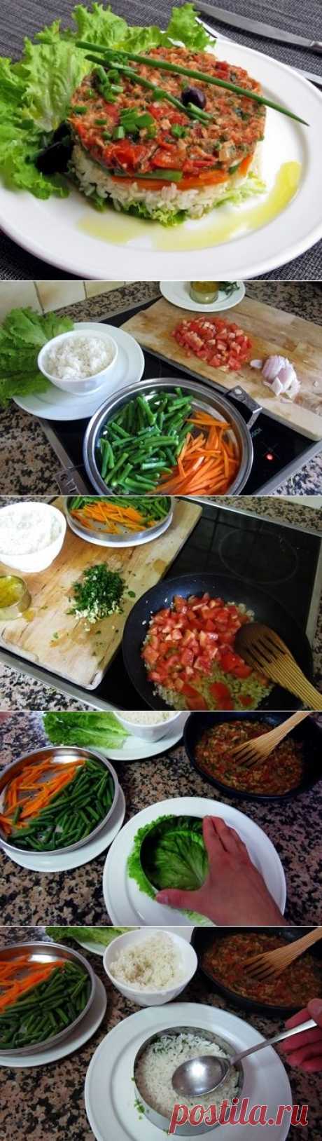 «Многоэтажный» салат с тунцом — Вкусные рецепты