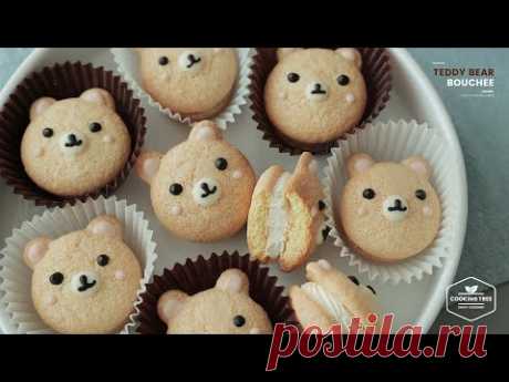 진한 우유 크림을 품은 귀여운 곰돌이🤍🧸 테디 베어 붓세 만들기 : Teddy bear Bouchee Recipe | Cooking tree