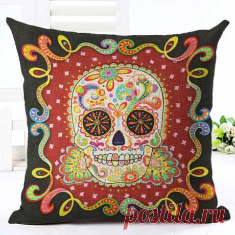 Modern Vintage Home Decor Cartoon Pillow Linen Skull Cushion Soft Bed Cushion Cover Decoration For Santa Almofadas Cojines-in Cushion Cover from Home & Garden on Aliexpress.com | Alibaba Group