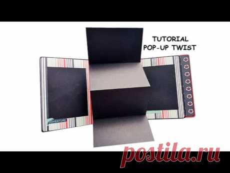 Scrapbook Photo Album / Tutorial pop-up page / Pop-up twist card