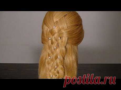 Прическа с плетением на каждый день. Braided hairstyle for long hair - YouTube