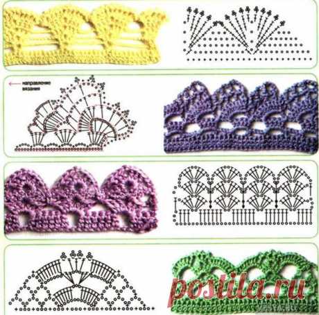 Красивая кайма крючком: чудесная подборка со схемами…. Вдохновляйтесь и творите! - Подружки - медиаплатформа МирТесен Очень красивая подборка. Одна кайма лучше другой, а последние экземпляры просто великолепны! Ажурная кайма – лидер среди способов обвязывания крючком свободных краев изделия. Схемы ажурной обвязки пользуются повышенным спросом у мастериц, поэтому и вариантов их предостаточно: фестоны,