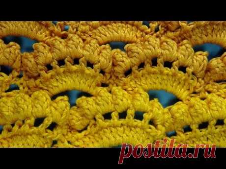 Рельефные волны Узор вязания 87 Crochet pattern