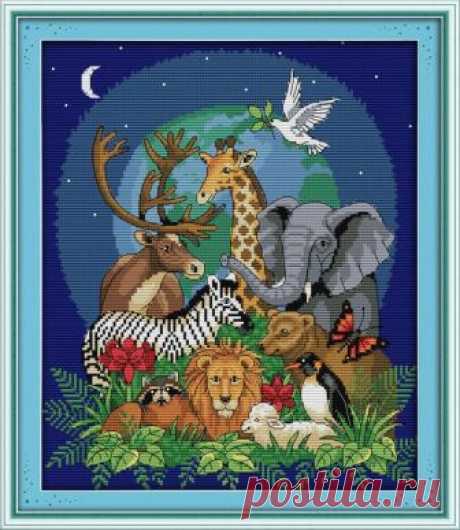 Animal World, cross stitch kit, cross stitch, modern cross stitch, handmade, needlework, craft gifts, embroidery, embroidery kit, kit, diy Animal World, cross stitch kit, cross stitch, modern cross stitch, handmade, needlework, craft gifts, embroidery, embroidery kit, kit, diy  ☻ More cross stitch kits : https://www.etsy.com/shop/OscolShop?ref=seller-platform-mcnav§ion_id=24630773  ► Include: Canvas Cotton (without printing)