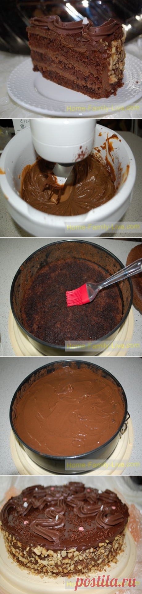 Торт шоколадный/Сайт с пошаговыми рецептами с фото для тех кто любит готовить
