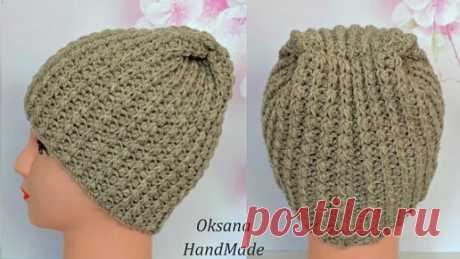 Oksana HandMade | Модная Шапка крючком. Мастер класс. Hat crochet pattern