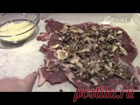 Мясной рулет с грибами и сыром / Простые рецепты