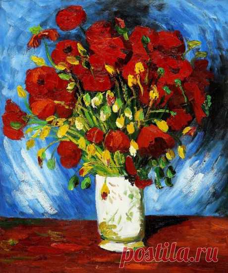 Vase with Red Poppies, 1886 - Vincent van Gogh - Vincent Van Gogh