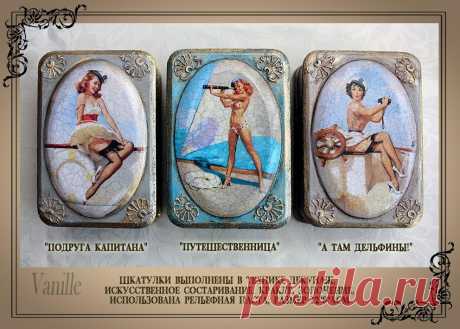 Lady → &quot;PIN-UP&quot; или &quot;Некоторые любят погорячее!&quot;Девушки Пин-ап, декупаж, шкатулки с девушками.