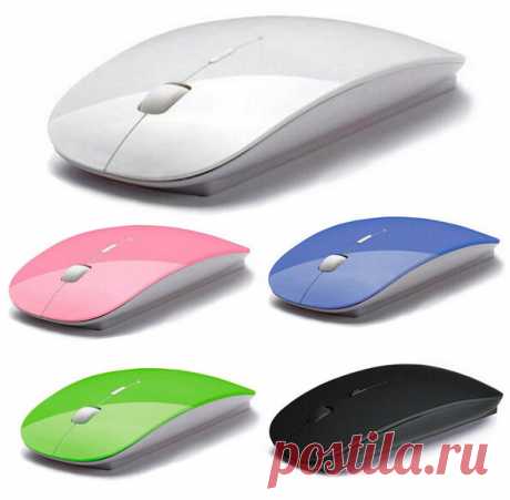 Ultra Thin USB Optical Wireless Mouse 2.4G Receiver Super Slim Mouse For Computer PC Laptop Desktop 5 Candy color купить на AliExpress