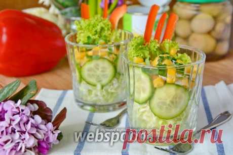 Овощной салат в стаканах с пекинской капустой рецепт с фото, как приготовить на Webspoon.ru