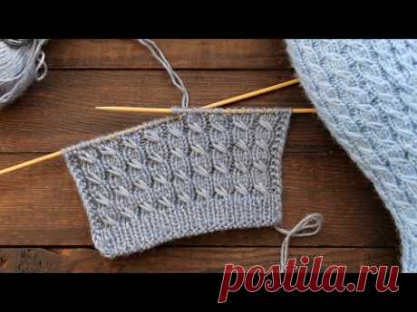 Коса – резинка, узор спицами 🏐 Cable rib knitting pattern