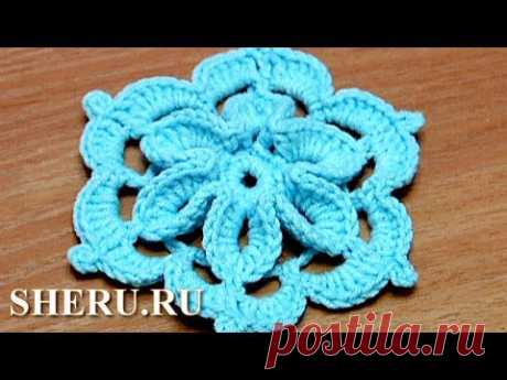 3D Flower Crochet Tutorial 29 Вязание цветов