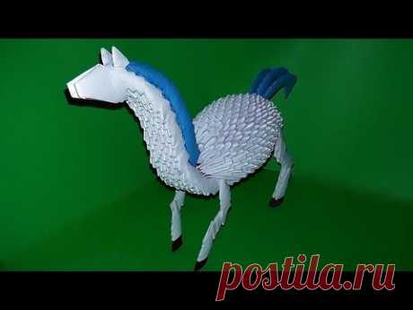 Модульное оригами лошадь (конь) видео урок-схема, пошаговая инструкция