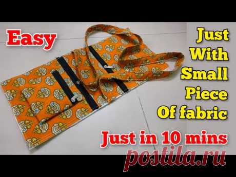 ⭐10 मिनट में बनाए 3 zipper sling bag| Bag Making at Home/ handbag cutting and stitching/DIY side bag