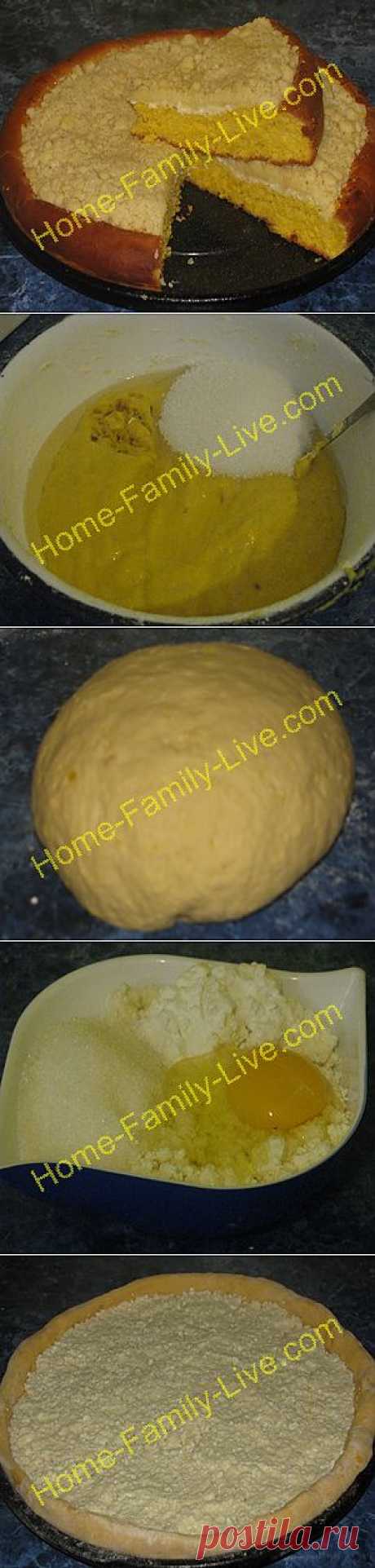 Кулинарные рецепты Пирог ватрушка -пошаговый фоторецепт - пирог из тыквенного теста