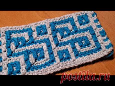 Mosaic Crochet Pattern #26 - Multiple of 12 + 4 - Crochet in the Round or Flat