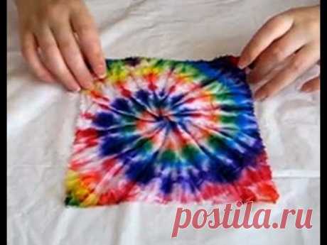 Видео мастер-класс по узелковому батику узор «спираль» tie-dye DIY