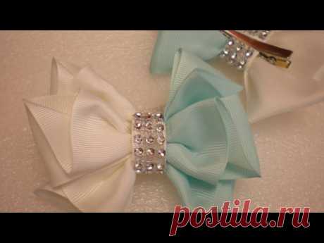 Бантики из Репсовой Ленты.  КАНЗАШИ Своими Руками. DIY Cute Hair Bow Kanzashi Ribbon Fower