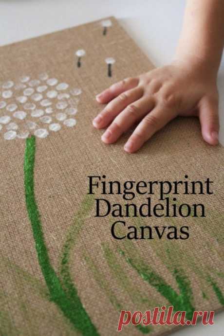 Рисуем с детьми нежные одуванчики пальцами