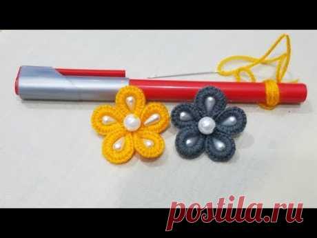Hand Embroidery:Amazing #Sewing Hack Pointer Trick Making Flower / Easy Embroidery Part 26