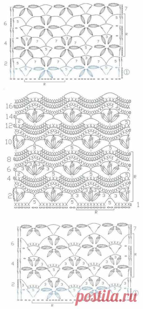 Очень красивые узоры крючком
