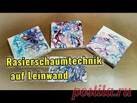 Rasierschaum Technik auf Leinwand | deutsch | stampin up