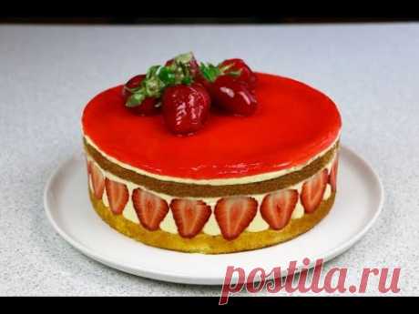 Клубничный торт &quot;Фрезье&quot; (Fraisier Torte / Fraisier Cake) - YouTube