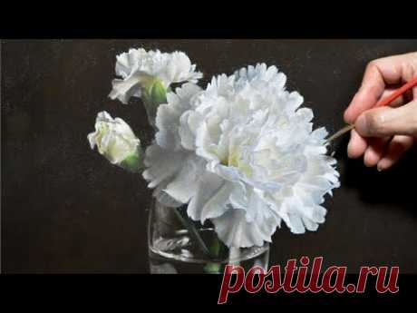 【リアルに描く】カーネーションの絵｜油彩｜Hyper realistic art｜How to paint carnation flowers in oil - YouTube