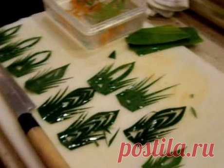 leaf decor garnish for sushi