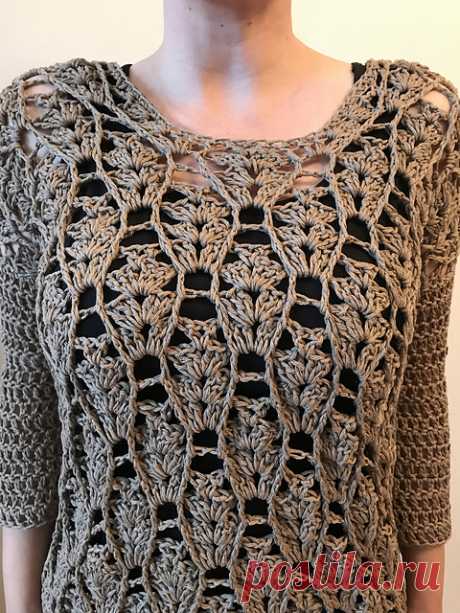 Пуловер крючком - Ksena Модное и стильное вязание, пуловер крючком схема