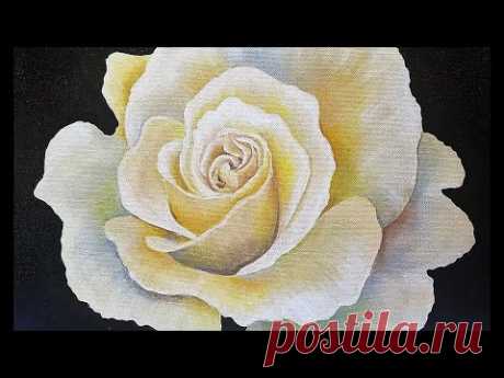 ROSE Painting Tutorial Step by Step LIVE Free Acrylic Fine Art Lesson